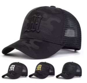 Fashion “M” Letter Camo Embroidered Baseball Cap – Adjustable Streetwear Hat