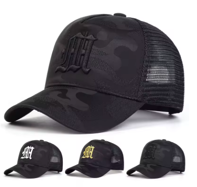 Fashion “M” Letter Camo Embroidered Baseball Cap – Adjustable Streetwear Hat