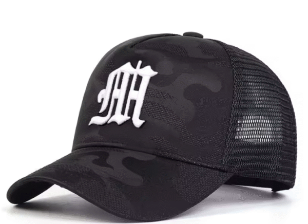 Fashion “M” Letter Camo Embroidered Baseball Cap – Adjustable Streetwear Hat