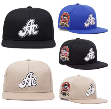 AC Side Spout Embroidered Flat Brim Baseball Cap – Unisex Streetwear