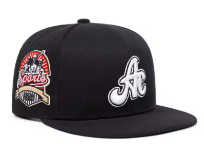 AC Side Spout Embroidered Flat Brim Baseball Cap – Unisex Streetwear