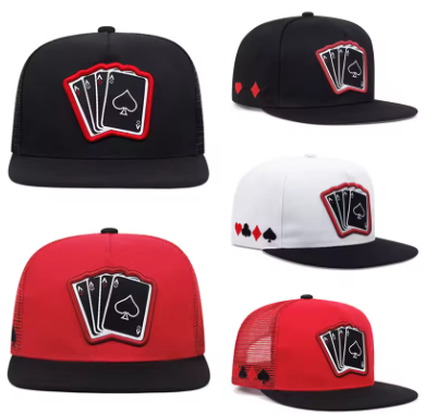 Poker “A's” Flat Brim Mesh NET Cap – Unisex Streetwear