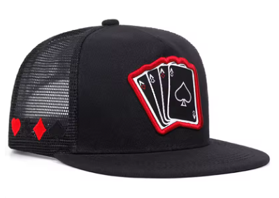 Poker “A's” Flat Brim Mesh NET Cap – Unisex Streetwear