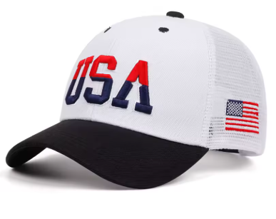 USA Flag Embroidered Mesh Cap – Streetwear Hip Hop Baseball Hat