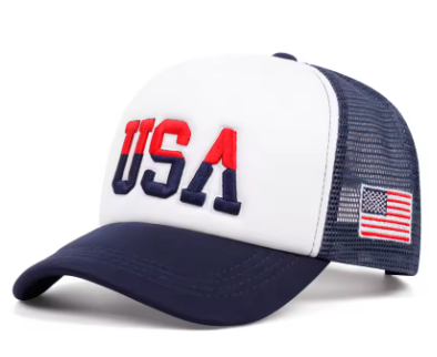 USA Flag Embroidered Mesh Cap – Streetwear Hip Hop Baseball Hat