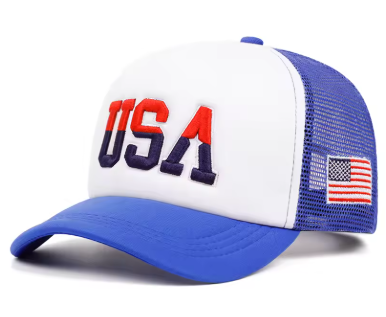 USA Flag Embroidered Mesh Cap – Streetwear Hip Hop Baseball Hat