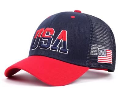 USA Flag Embroidered Mesh Cap – Streetwear Hip Hop Baseball Hat
