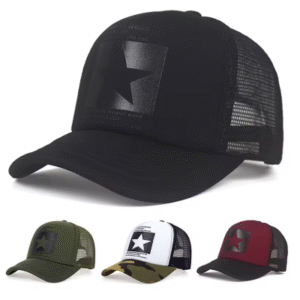 Pentagram Embroidered Breathable Mesh Baseball Cap – Unisex Streetwear Hat