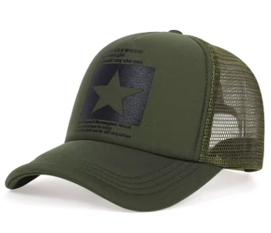 Pentagram Embroidered Breathable Mesh Baseball Cap – Unisex Streetwear Hat