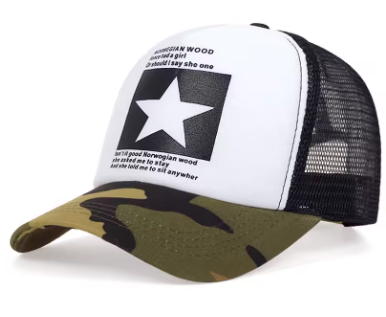 Pentagram Embroidered Breathable Mesh Baseball Cap – Unisex Streetwear Hat
