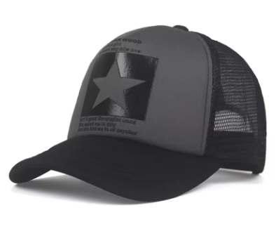 Pentagram Embroidered Breathable Mesh Baseball Cap – Unisex Streetwear Hat