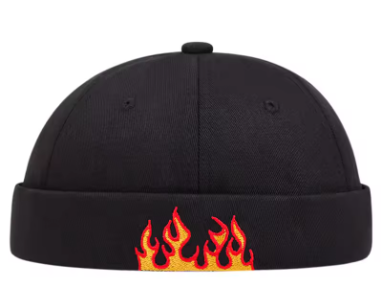 Rose Flame Embroidered Dome Hat