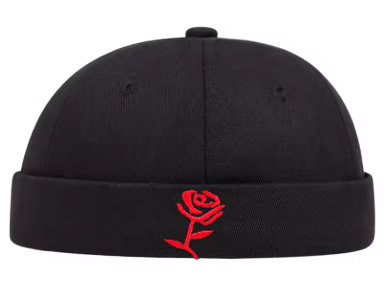 Rose Flame Embroidered Dome Hat