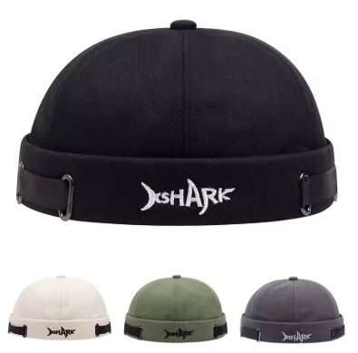 Vintage Shark Embroidered Docker Cap
