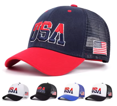 USA Flag Embroidered Mesh Cap – Streetwear Hip Hop Baseball Hat